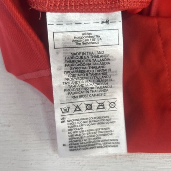 Adidas High Waisted Logo Leggings Womens Small Red Activewear Workout - Picture 6 of 8